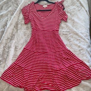 Red stripped dress